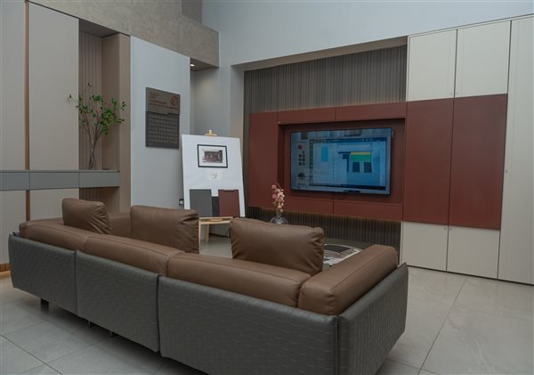 Contemporary living room display in the ZBOM showroom